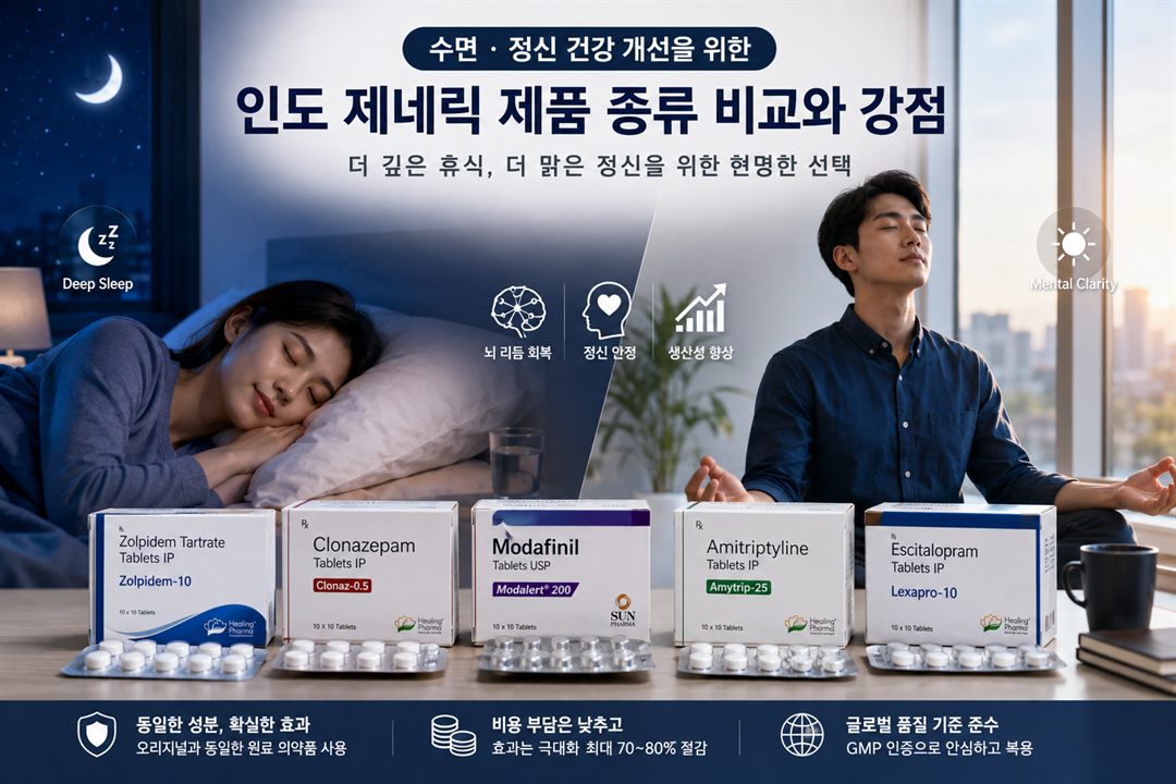 수면·정신건강 인도 제네릭 제품 종류 비교와 강점